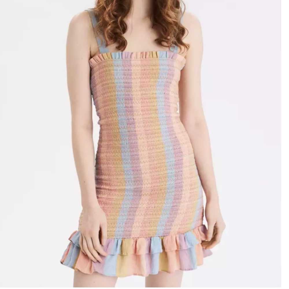 American Eagle Smocked Bodycon Mini Dress